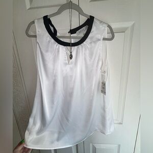 Kasper White and Black Tank Top